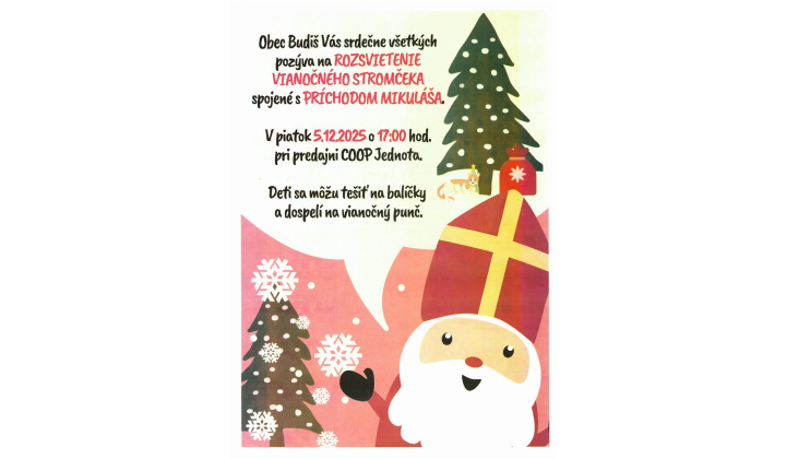 Rozsvietenie stromčeka a príchod Mikuláša